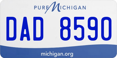 MI license plate DAD8590