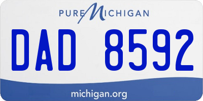 MI license plate DAD8592