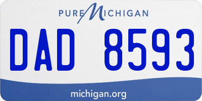 MI license plate DAD8593