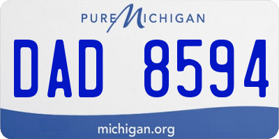 MI license plate DAD8594