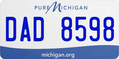 MI license plate DAD8598