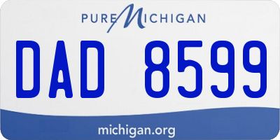 MI license plate DAD8599