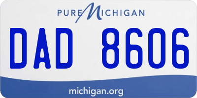 MI license plate DAD8606