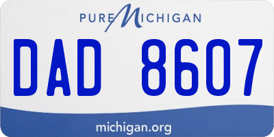 MI license plate DAD8607