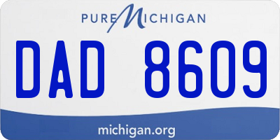 MI license plate DAD8609