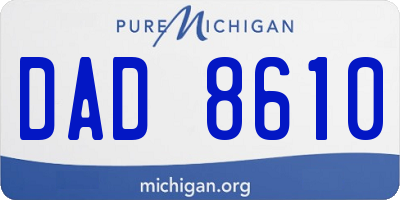 MI license plate DAD8610