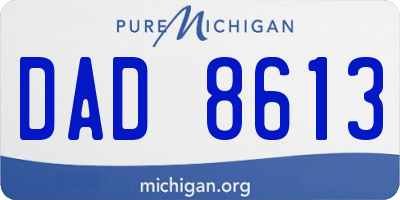 MI license plate DAD8613