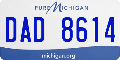MI license plate DAD8614