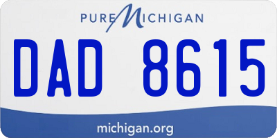 MI license plate DAD8615