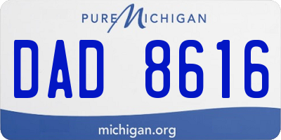 MI license plate DAD8616