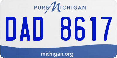 MI license plate DAD8617