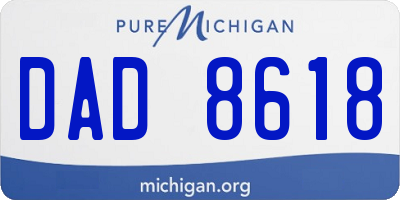 MI license plate DAD8618