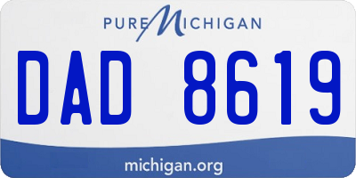 MI license plate DAD8619