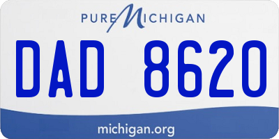 MI license plate DAD8620