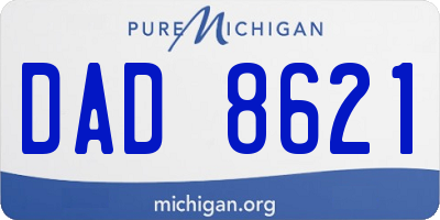 MI license plate DAD8621