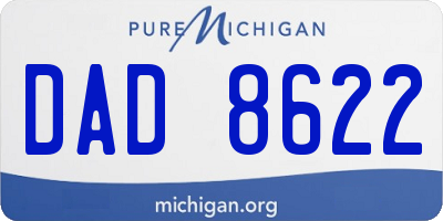 MI license plate DAD8622