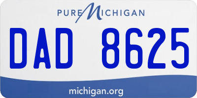 MI license plate DAD8625