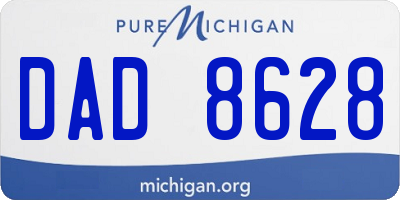 MI license plate DAD8628