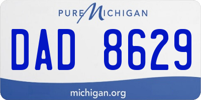 MI license plate DAD8629