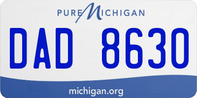 MI license plate DAD8630
