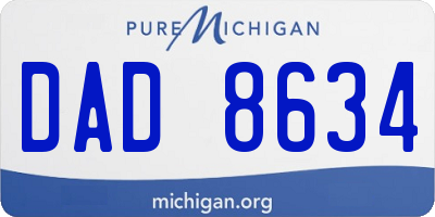 MI license plate DAD8634