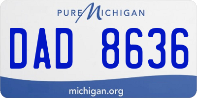 MI license plate DAD8636