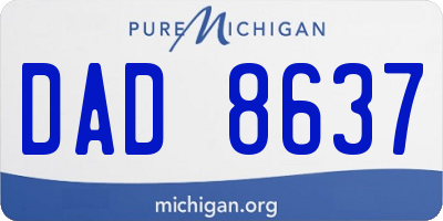 MI license plate DAD8637