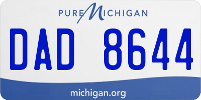 MI license plate DAD8644