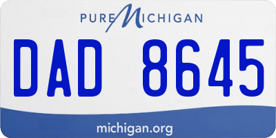 MI license plate DAD8645