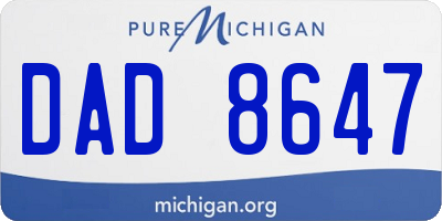 MI license plate DAD8647