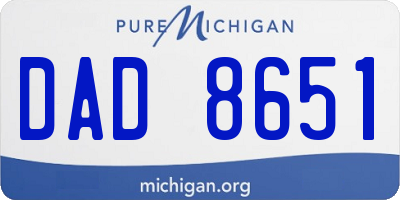 MI license plate DAD8651
