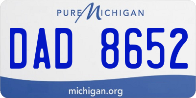 MI license plate DAD8652