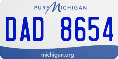 MI license plate DAD8654