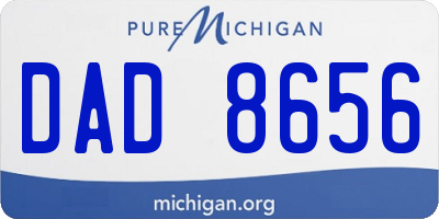 MI license plate DAD8656