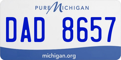 MI license plate DAD8657