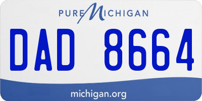 MI license plate DAD8664