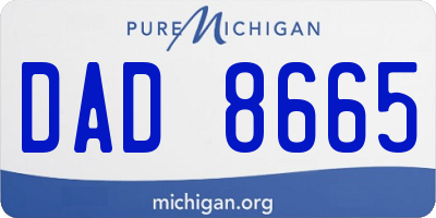 MI license plate DAD8665