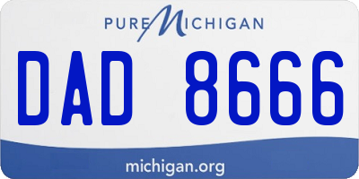 MI license plate DAD8666