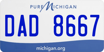 MI license plate DAD8667