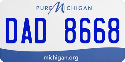 MI license plate DAD8668