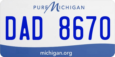 MI license plate DAD8670
