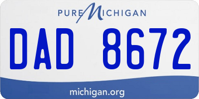 MI license plate DAD8672