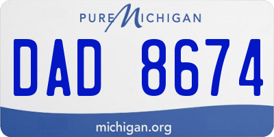 MI license plate DAD8674