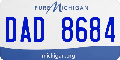 MI license plate DAD8684