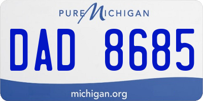 MI license plate DAD8685