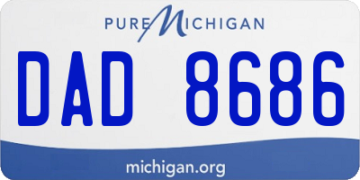 MI license plate DAD8686