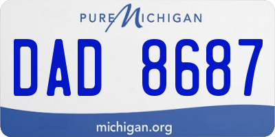 MI license plate DAD8687