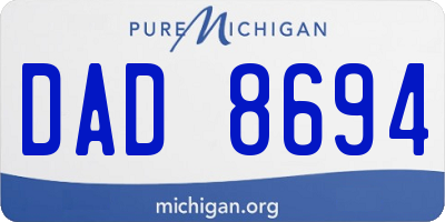 MI license plate DAD8694