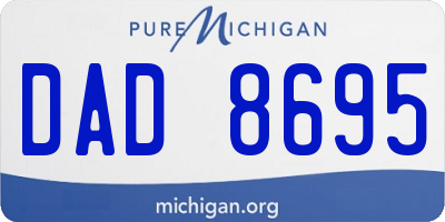 MI license plate DAD8695