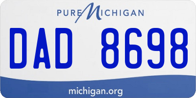 MI license plate DAD8698